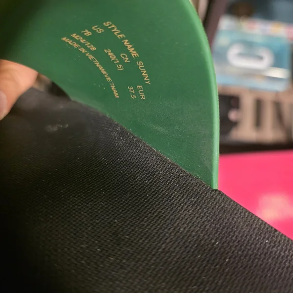 Kate Spade Black and Green Slide Slippers - Picture 3 of 3